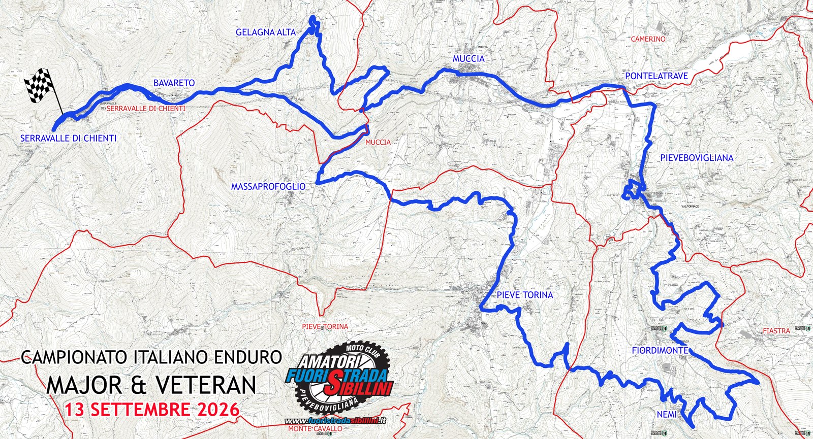 Traccia del Campionato Italiano Enduro Major & Veteran, 13 Settembre 2026